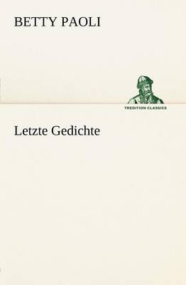 Book cover for Letzte Gedichte