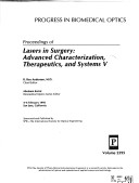 Book cover for Lasers In Surgery Advanced Characterization Ther