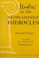 Cover of Studies on the Neoplatonist Hierocles