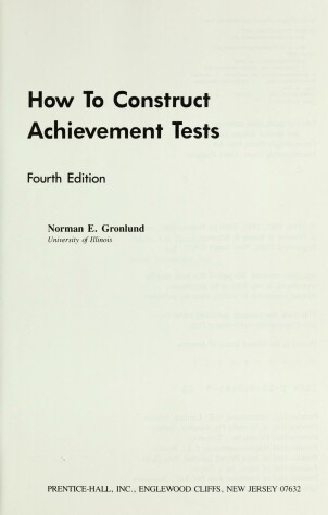 Book cover for How to Construct Achievement Tests