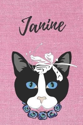 Book cover for personalisiertes Notizbuch Katze / Malbuch / Tagebuch / Journal / DIN A5 / Geschenk Janine