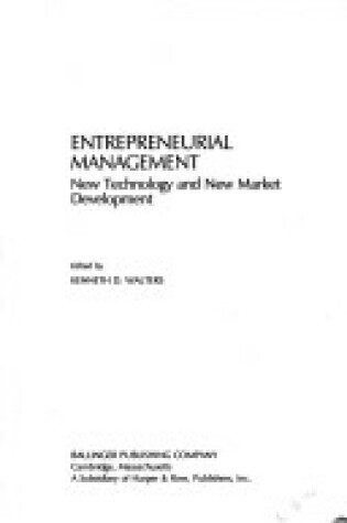 Cover of Entrepreneurial Management