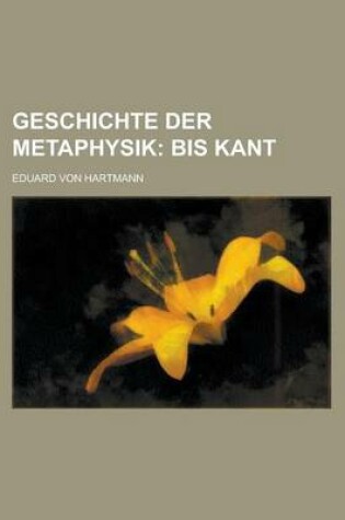Cover of Geschichte Der Metaphysik