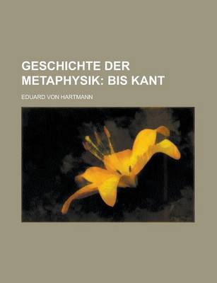 Book cover for Geschichte Der Metaphysik