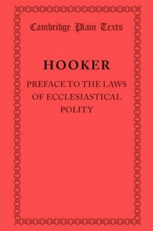 Cover of Preface to the Laws of Ecclesiastical Polity