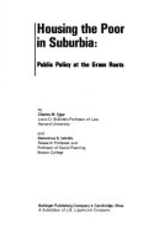 Cover of Housing the Poor in Suburbia