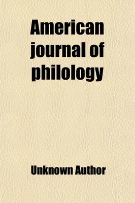 Book cover for American Journal of Philology Volume 8