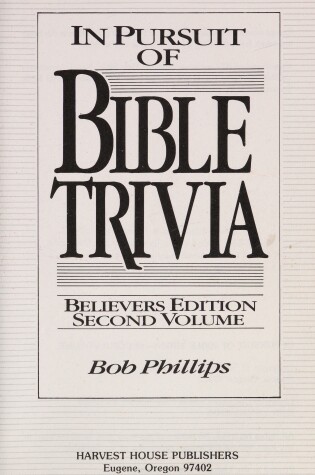Cover of In Search of Bible Trivia 2 Phillips Bob