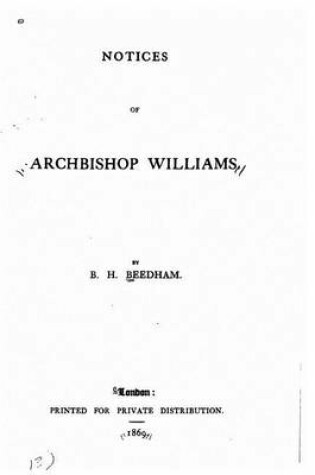 Cover of Notices of Archibishop Williams