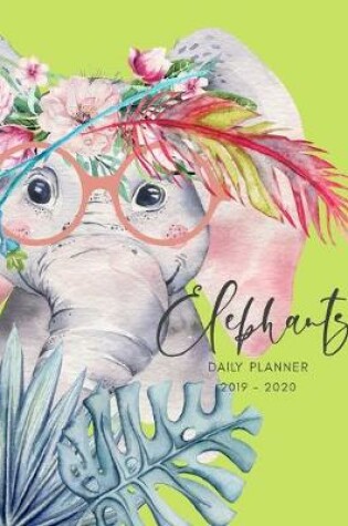 Cover of 2019 2020 15 Months Elephant Watercolor Daily Planner