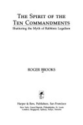Cover of The Spirit of the Ten Commandments