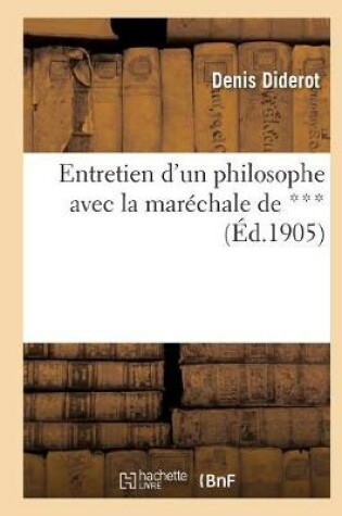Cover of Entretien d'Un Philosophe Avec La Marechale de ***