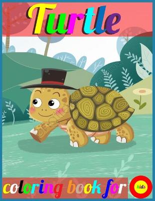 Book cover for turtle coloring book for kids