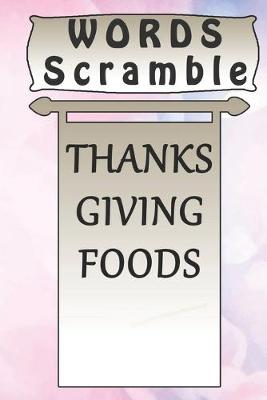 Book cover for word scramble THANKSGIVING FOODS games brain