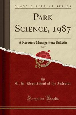 Book cover for Park Science, 1987, Vol. 7