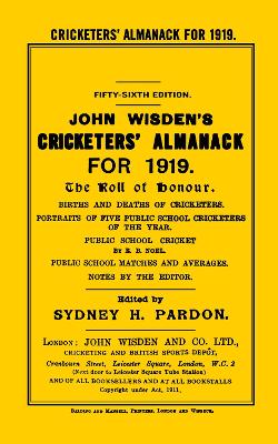 Book cover for Wisden Cricketers' Almanack 1919