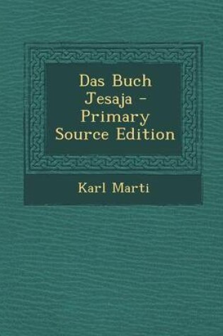 Cover of Das Buch Jesaja - Primary Source Edition