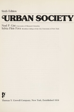 Cover of Urban Society