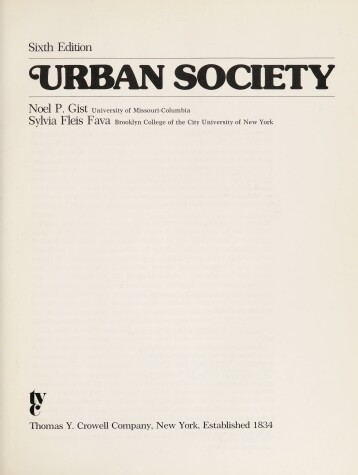 Book cover for Urban Society