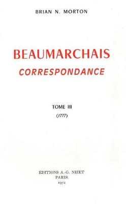 Book cover for Beaumarchais, Correspondance, T3 (1777)