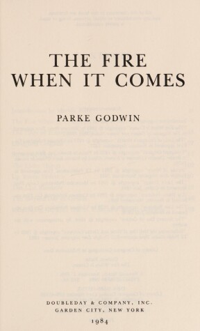 Book cover for The Fire When It Comes