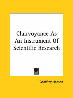 Book cover for Clairvoyance as an Instrument of Scientific Research