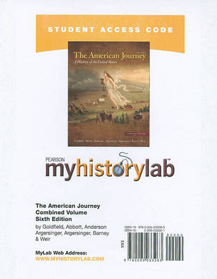 Book cover for MyLab History -- Standalone Access Card -- for The American Journey Combined Volume