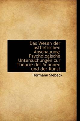 Book cover for Das Wesen Der Sthetischen Anschauung