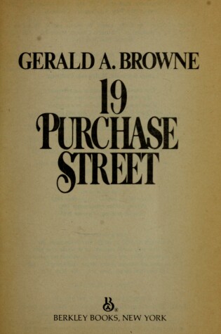 Cover of 19 Purchase St.