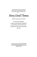 Book cover for Henry David Thoreau