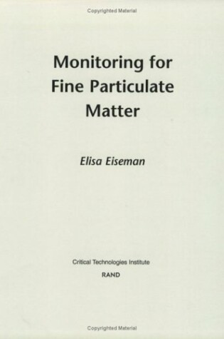 Cover of Monitoring for Fine Particulate Matter