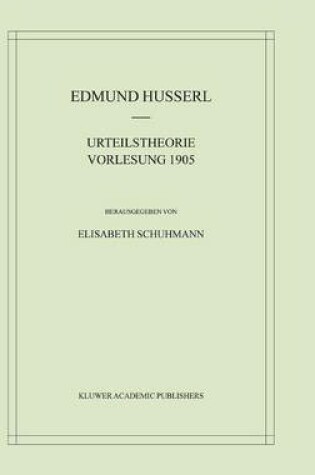 Cover of Urteilstheorie Vorlesung 1905