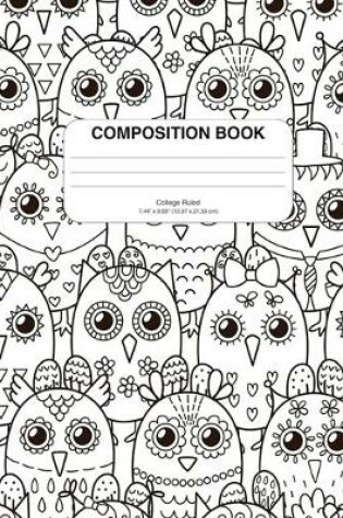 Cover of Composition Notebook with Coloring Owls