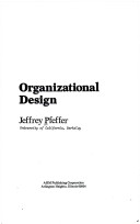 Book cover for Organizational Design