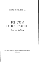 Book cover for de l'Un Et de l'Autre