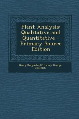 Cover of Plant Analysis