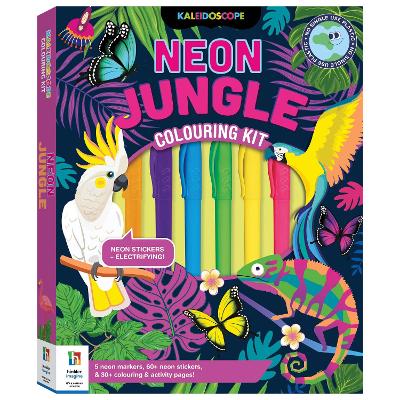 Cover of Kaleidoscope Colouring Kit Neon Jungle