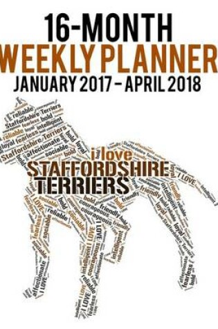 Cover of 2017-2018 Weekly Planner - Wordcloud Staffordshire Terrier