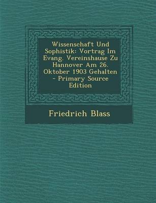 Book cover for Wissenschaft Und Sophistik