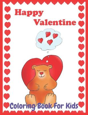 Book cover for Happy Valentine coloring book for kids