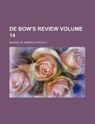 Book cover for de Bow's Review Volume 14