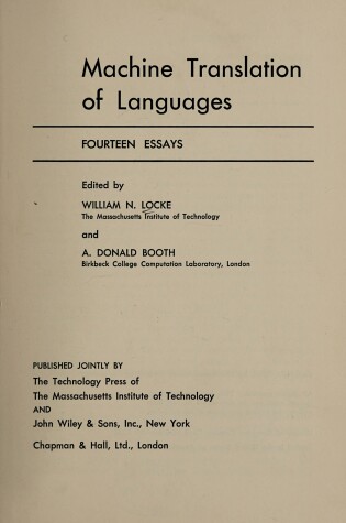 Cover of Machine Translation