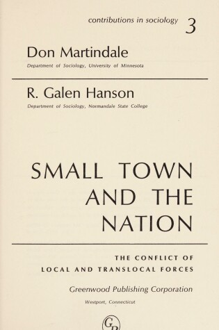 Cover of Small Town & the Nation