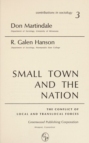 Cover of Small Town & the Nation