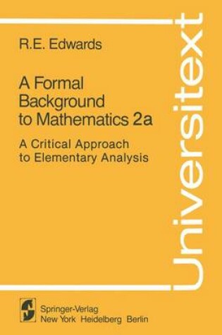 Cover of A Formal Background to Mathematics 2a