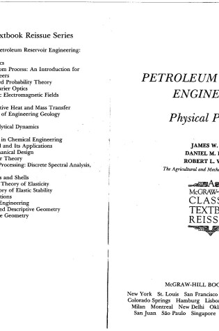 Cover of Petroleum Reservoir Engineering Physical Properties