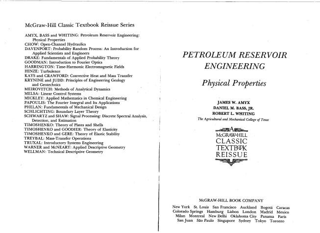Book cover for Petroleum Reservoir Engineering Physical Properties
