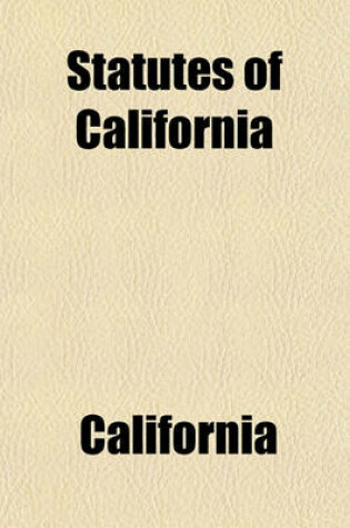 Cover of Statutes of California