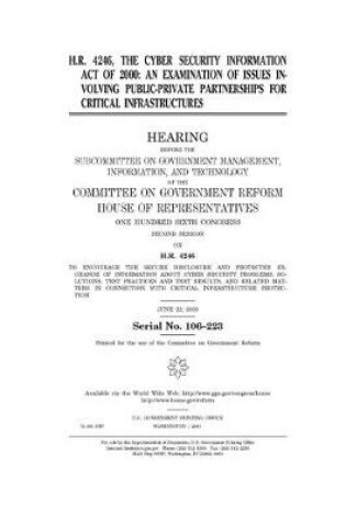 Cover of H.R. 4246, the Cyber Security Information Act of 2000