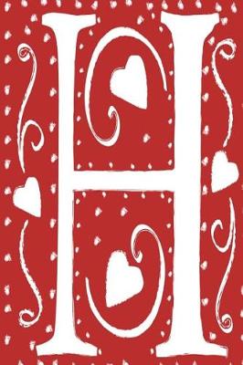 Cover of Monogram Journal Letter H Hearts Love Red White